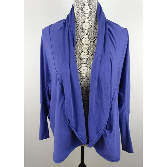 Lululemon To And Flow Wrap Iris Flower Purple Stretch Cocoon Size 4 - Picture 3 of 7